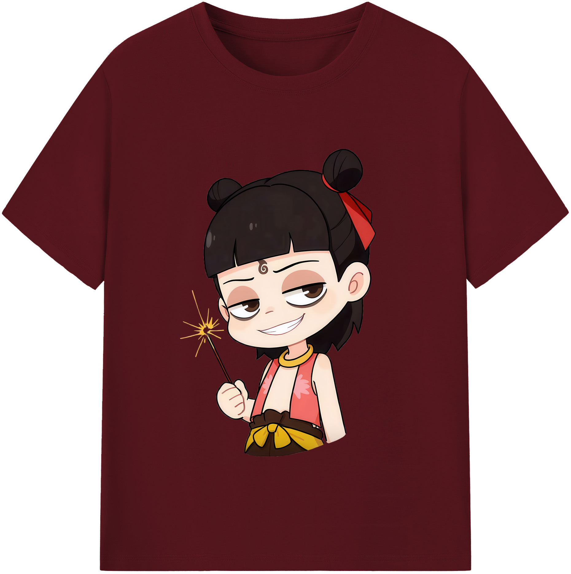 （画像用） Ne Zha 2 ナタ 魔童の大暴れ 綿100％半袖Tシャツ（フロントプリント）